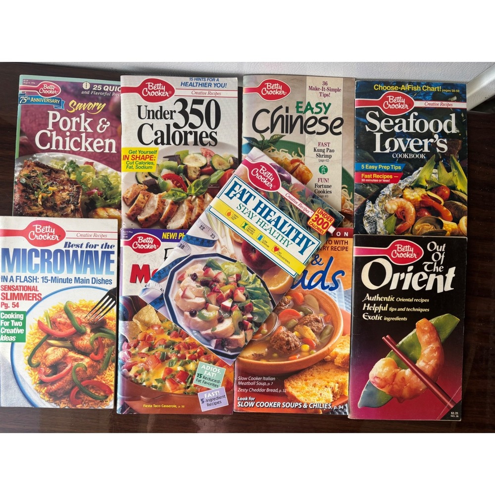 9 Betty Crocker Creative Recipes Cookbooks Vintage 90s Chinese‎ Mexican Seafood